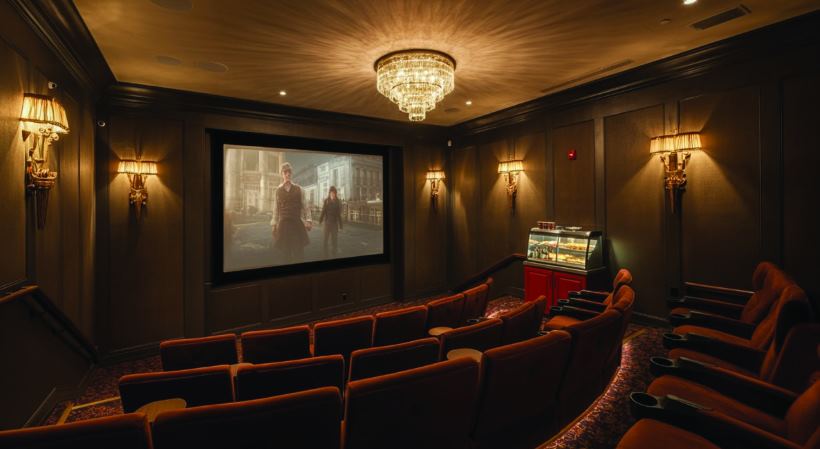 Private mini theatre and screening room at Republic of Nature