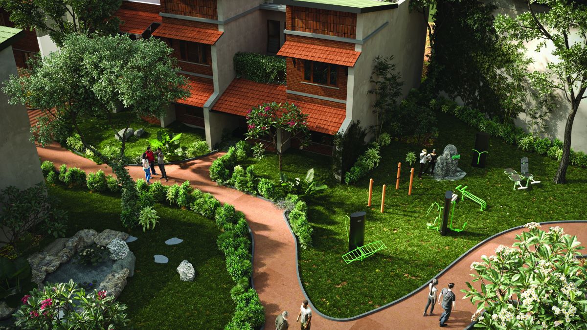 Aerial of landscaped community at Republic of Nature
